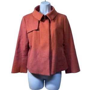 Akris Punto orange‎ wool collared blazer jacket size 6